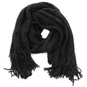 Free People Whisper Fringe Blanket Scarf In Black